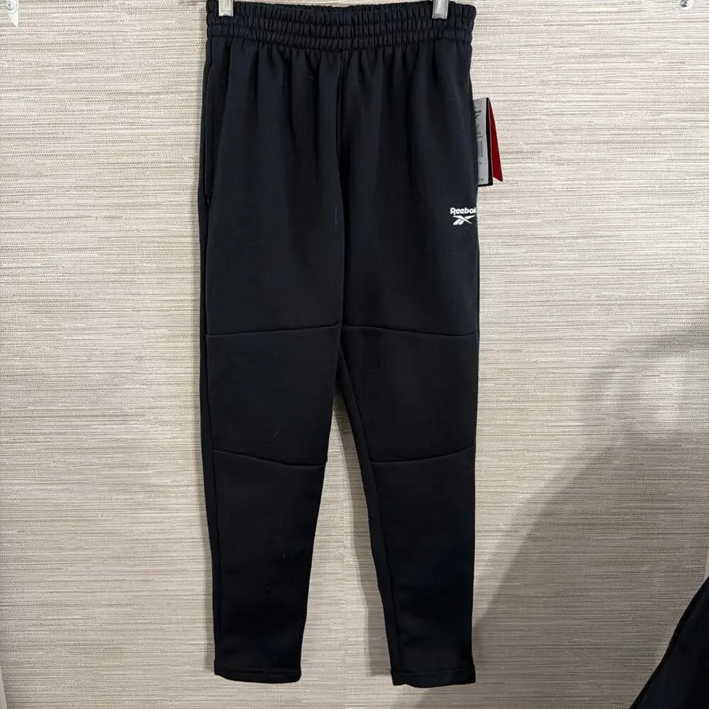 Reebok Black Cuffed style pull on sweat pants set of two one NWT size 14/16